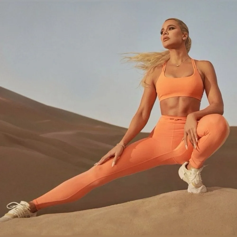Fabletics Motion365+ High-Waisted Bungee Workout Legging Coral XS